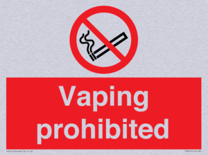Vaping prohibited